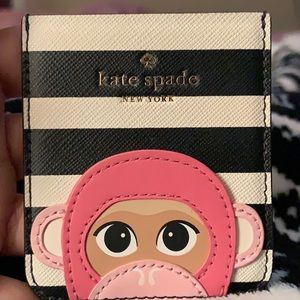 KATE SPADE PINK MONKEY CARD HOLDER